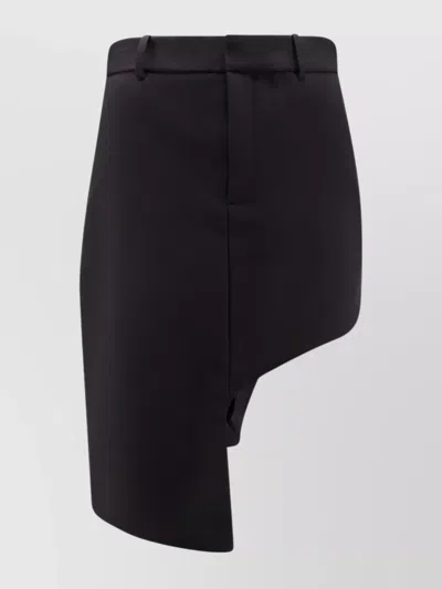 Coperni Asymmetrical Hem Crepe Skirt In Black