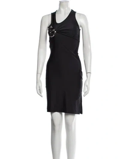 Pre-owned Coperni Asymmetrical Knee-length Dress In Blue