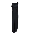Coperni Embellished Asymmetric Flower Gown In Black