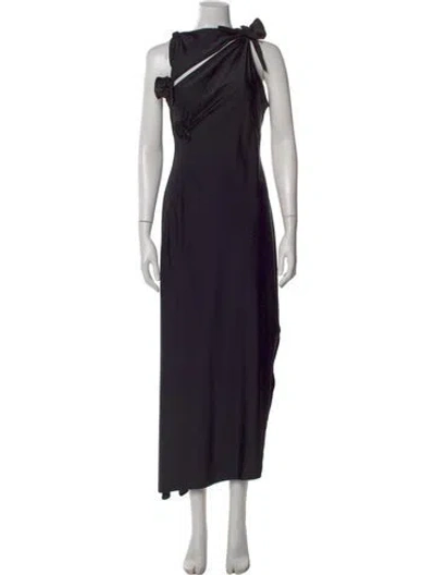 Pre-owned Coperni Asymmetrical Long Dress In Black