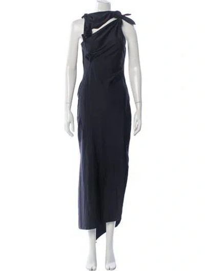 Pre-owned Coperni Asymmetrical Long Dress In Black
