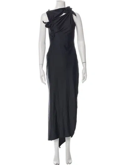 Pre-owned Coperni Asymmetrical Long Dress In Black