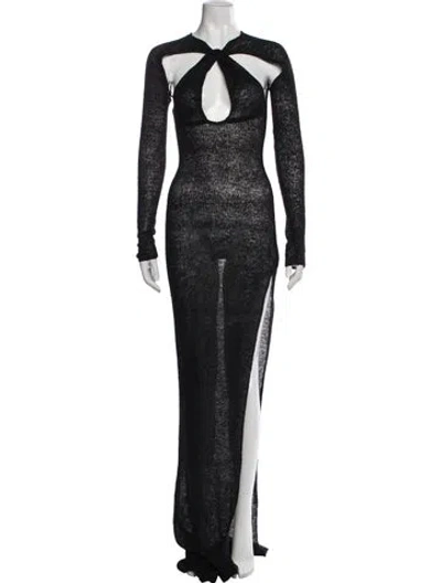 Pre-owned Coperni Asymmetrical Long Dress In Black