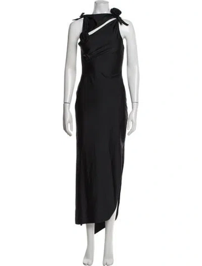 Pre-owned Coperni Asymmetrical Long Dress In Black
