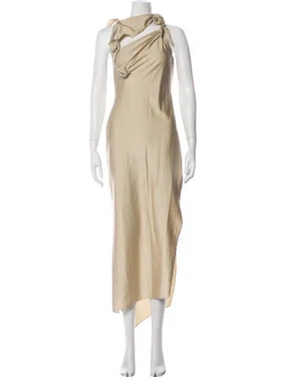 Pre-owned Coperni Asymmetrical Long Dress In Neutral