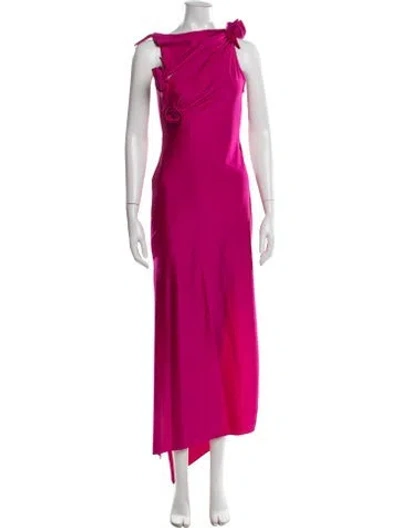 Pre-owned Coperni Asymmetrical Long Dress In Pink
