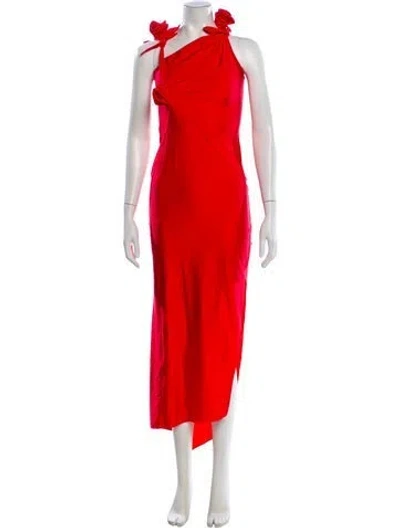 Pre-owned Coperni Asymmetrical Long Dress In Red