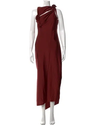 Pre-owned Coperni Asymmetrical Long Dress In Red