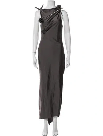 Pre-owned Coperni Asymmetrical Long Dress W/ Tags In Grey