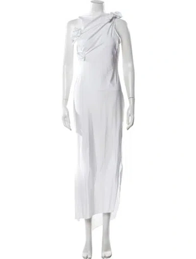 Pre-owned Coperni Asymmetrical Long Dress In White