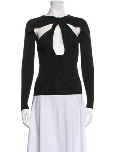 Pre-owned Coperni Asymmetrical Long Sleeve Top In Black