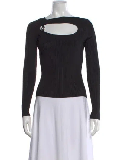 Pre-owned Coperni Asymmetrical Long Sleeve Top In Black