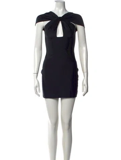 Pre-owned Coperni Asymmetrical Mini Dress In Black