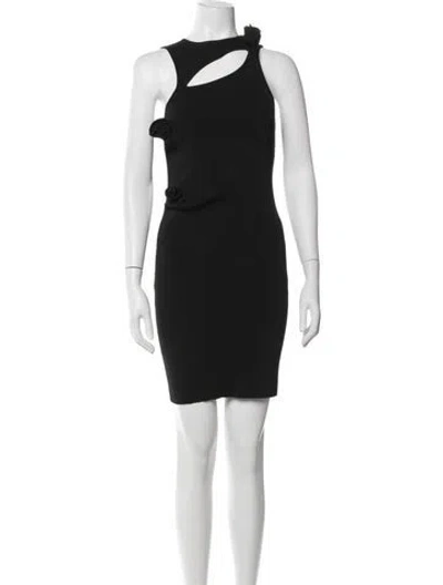 Pre-owned Coperni Asymmetrical Mini Dress In Black