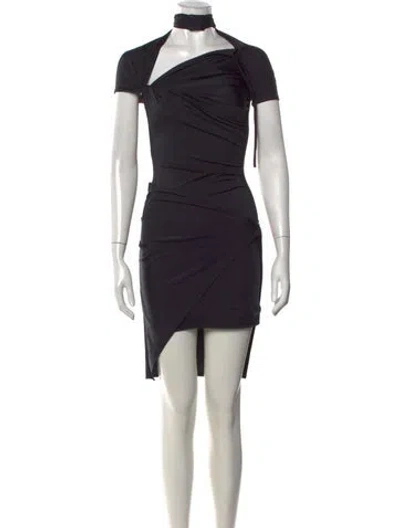 Pre-owned Coperni Asymmetrical Mini Dress In Black