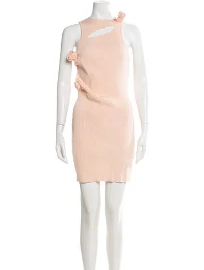 Pre-owned Coperni Asymmetrical Mini Dress In Neutral
