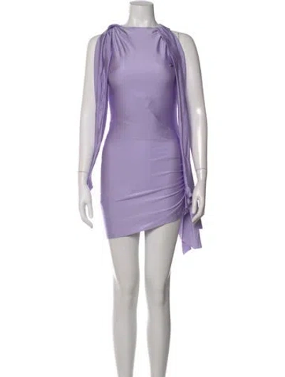 Pre-owned Coperni Asymmetrical Mini Dress In Purple