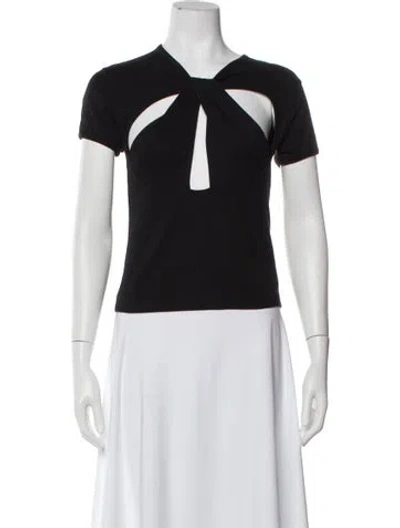 Pre-owned Coperni Asymmetrical Short Sleeve Top In Black