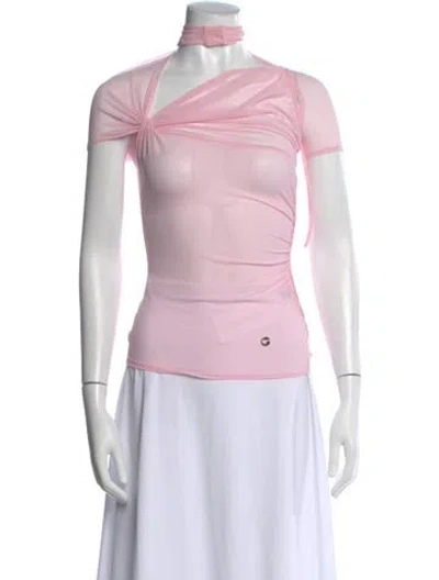 Pre-owned Coperni Asymmetrical Short Sleeve Top W/ Tags In Pink