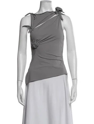 Pre-owned Coperni Asymmetrical Sleeveless Top In Grey