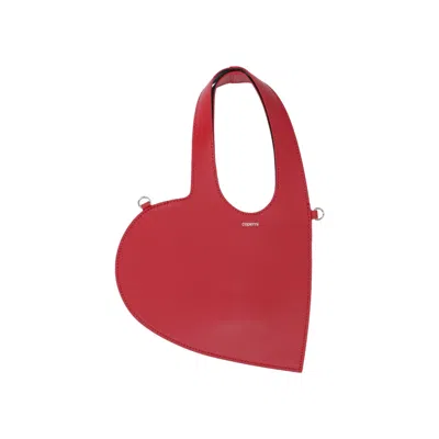 Coperni Baby Heart Red Heart Shaped Crossbody Bag With Adjustable And Removable Shoulder Strap In Leather Wo