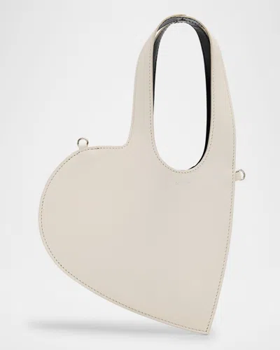 Coperni Baby Heart Leather Crossbody Bag In White