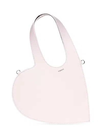 Coperni Heart-shaped Crossbody Bag In Pink Calf Leather