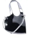 Coperni Mirrored Crossbody Baby Heart Tote Bag In Silver