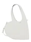 Coperni Baby Heart White Heart Shaped Crossbody Bag With Adjustable And Removable Shoulder Strap In Leather 