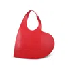 Coperni Red Heart-shaped Handbag With Embossed Logo Lettering On The Front In Leather Woman In Red
