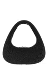 Coperni Swipe Crystal-embellished Canvas Hobo Bag In Black