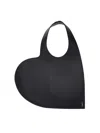 Coperni Heart-shaped Black Bag With Adjustable Shoulder Strap In Black