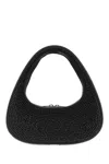 Coperni Swipe Crystal-embellished Canvas Hobo Bag In Black