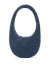 Coperni Swipe Denim Mini Leather Handbag In Blue Vintage