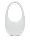 Coperni Oval-shape White Vitello Shoulder Bag With Zipper Closure In Grey