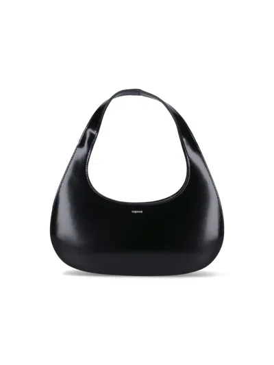 Coperni Curved Glossy Top Handle Bag In Black
