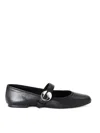 Coperni Black Ballerinas With Metallic Logo And Strap In Black