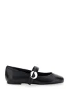 Coperni Black Ballerinas With Metallic Logo And Strap In Black