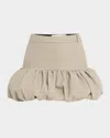 Coperni Structured Beige Skirt With Voluminous Ruffled Hem In Beige