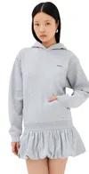 Coperni Basque Logo Bubble Hem Hoodie In Grey-black Print