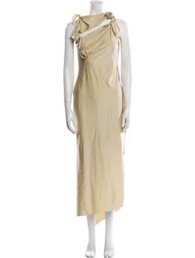 Pre-owned Coperni Bateau Neckline Long Dress In Neutral