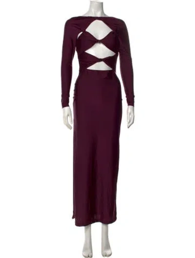 Pre-owned Coperni Bateau Neckline Long Dress In Purple