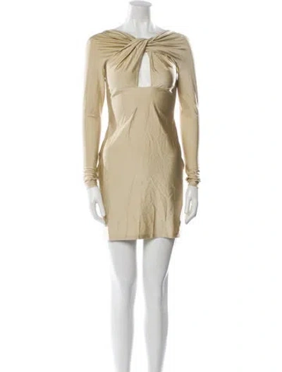 Pre-owned Coperni Bateau Neckline Mini Dress In Neutral