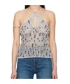 Coperni Gray Beaded Knitted Tank Top In Grey