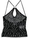 Coperni Black Beaded Knitted Tank Top In Black
