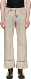 Coperni Beige & Blue Boyfriend Jeans In Neutral