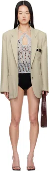 Coperni Belted Pocket Tailored Jacket In Beige