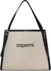 Coperni Beige Branded Canvas Belt Tote In Beige