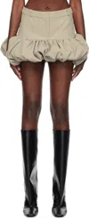 Coperni Beige Gathered Hem Tailored Miniskirt In Beige