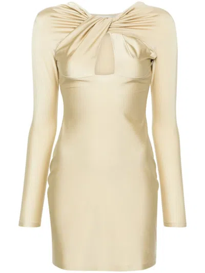 COPERNI BEIGE TWISTED CUT-OUT MINI DRESS